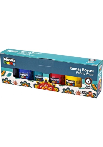 Nova Color Kumaş Boyası Seti 6 Renk x 30 ml.