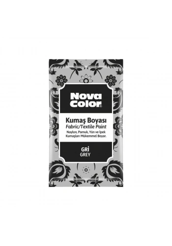 Nova Color Kumaş Boyası Toz 12gr Gri