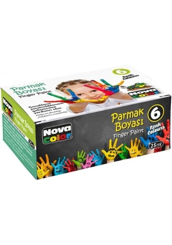 Nova Color Parmak Boyası 6 Renk x 25 ml.