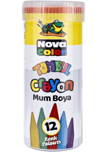 Nova Color Tombul Mum Boya 12 Renk Metal Tüp