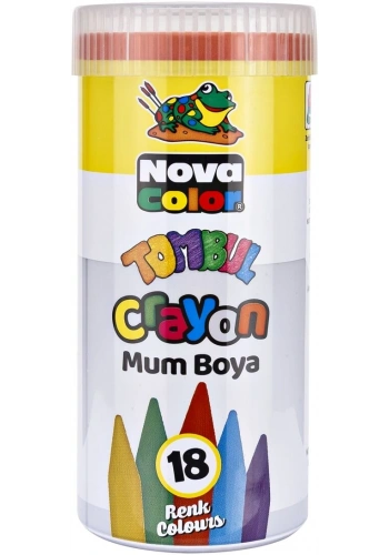 Nova Color Tombul Mum Boya 18 Renk Metal Tüp