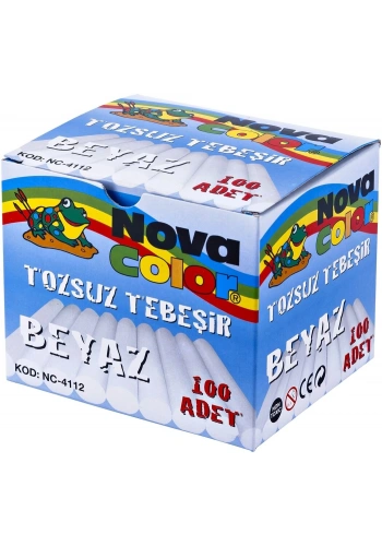 Nova Color Tozsuz Tebeşir Beyaz 100lü