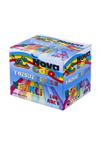 Nova Color Tozsuz Tebeşir Renkli 100 Lu