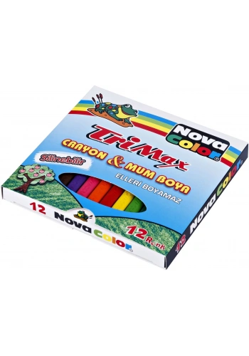 Nova Color TriMax Üçgen Crayon Mum Boya 12 Renk