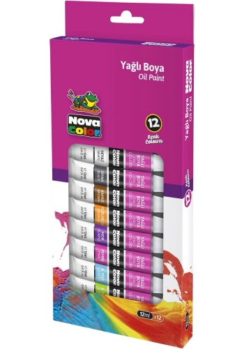 Nova Color Yağlı Boya Seti 12 Renk x 12 ml. Tüp