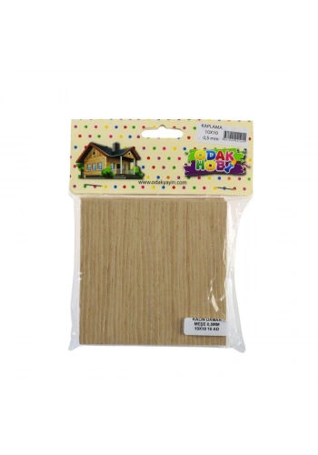 Odak Hobi Ahşap Kaplama Levha 10x10cm 0.5mm 20li Kalın Damar Meşe
