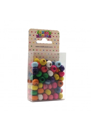 Odak Hobi Tahta Yuvarlak Renkli Boncuk 6mm