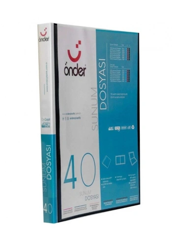 Önder Sunum Dosyası Önü Cepli A4 40Lı Siyah