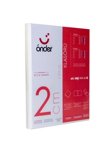 Önder Sunum Klasörü 4 Halkalı 20 MM A4 Beyaz 2012-5