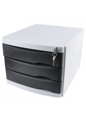 Ops Evrak Rafı Çekmeceli Plastik Kilitli 3 LÜ Mavi CMC 203