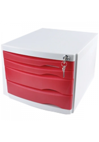 Ops Evrak Rafı Çekmeceli Plastik Kilitli 4 LÜ Siyah CMC 204