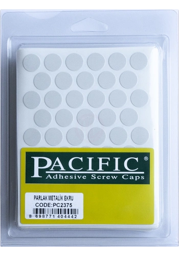 Pacific Parlak Metalik Ekru Yapışkanlı Tapa 14 mm