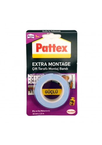 Pattex Extra Montage Çift Taraflı Montaj Band 19mmx1,5mt 20kg