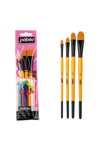 Pebeo 4lü Düz Fırça Seti (1/4,3/8,1/2,5/8) SET-10