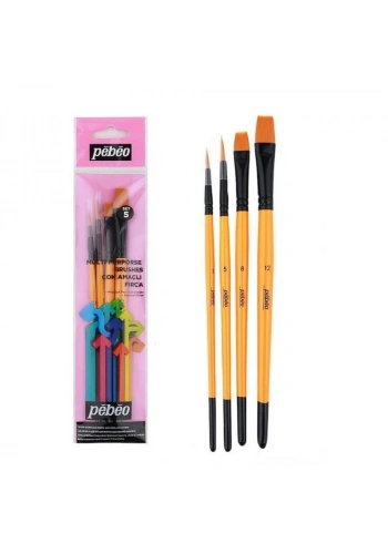 Pebeo 4lü Fırça Seti (Yuvarlak 3 ve 5, Düz 8 ve 12) SET-5