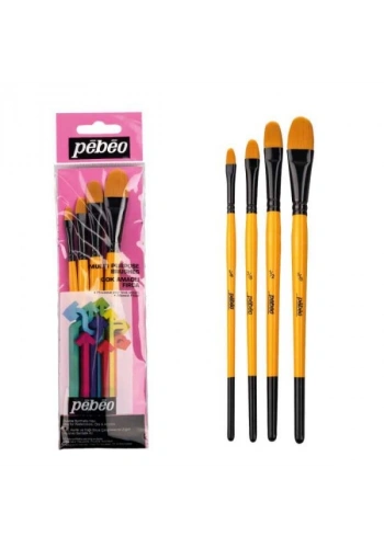 Pebeo 4lü Kedi Dili Fırça Seti (1/4,3/8,1/2,5/8) SET-11