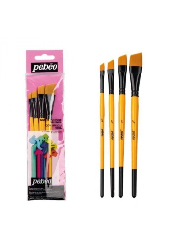 Pebeo 4lü Yan Kesik Fırça Seti (1/4,3/8,1/2,5/8) SET-9