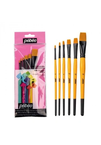 Pebeo 6lı Düz Fırça Seti (0,2,4,10,12,18) SET-3