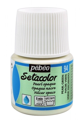 Pebeo Setacolor Pearl Opaque Nacre Metalik Kumaş Boyası 45ml 94 Pearl Green
