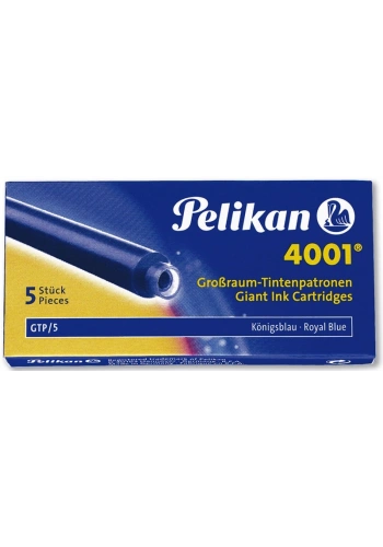 Pelikan 4001 Uzun Dolma Kalem Kartuşu 5li Kutu MAVİ