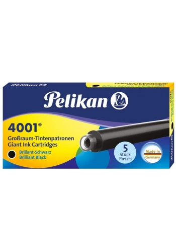 Pelikan 4001 Uzun Dolma Kalem Kartuşu 5li Kutu SİYAH