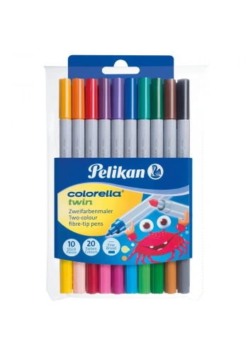 Pelikan Keçeli Kalem Colorella 2 Li Uç 20 Renk 10 Lu 949 511