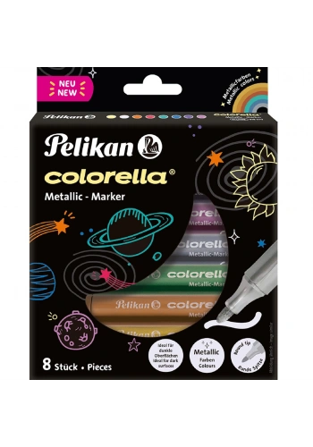 Pelikan Keçeli Kalem Colorella Metalik 8 Li Kutu 411