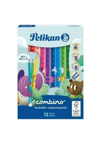 Pelikan Kuru Boya Kalemi Combino Jumbo Üçgen 12 Li