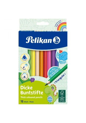 Pelikan Kuru Boya Kalemi Jumbo Üçgen 12 Li 724039