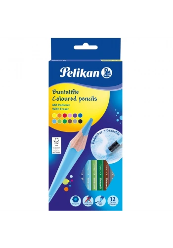 Pelikan Kuru Boya Kalemi Silgili 12 Li 700689