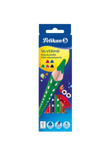 Pelikan Kuru Boya Kalemi Silverino Jumbo Üçgen 6 Lı 700610