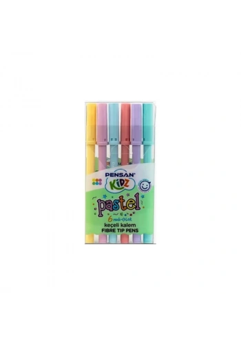 PENSAN 6 RENK PASTEL KESİK UÇ KEÇELİ KALEM 99096
