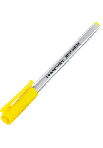 Pensan Tükenmez Kalem Triball 1.0 MM Bilye Uçlu Sarı 12 Li