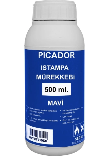 PİCADOR ISTAMPA MÜREKKEBİ MAVİ 500cc 1/2 KE 008