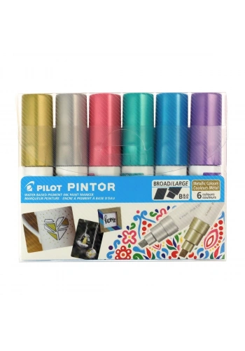 Pilot Pintor Marker Kalem Seti 6lı B Metallic