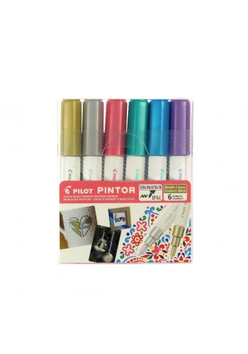 Pilot Pintor Marker Kalem Seti 6lı EF Metallic