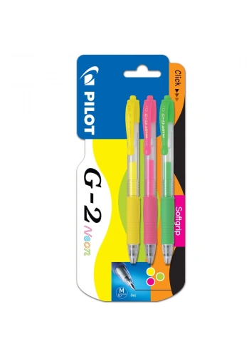 Pilot Roller Kalem Jel Mürekkepli 0.7 MM 3 Lü Neon S/P/Y G2
