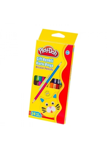 Play Doh 24 Renk Set Bicolor Kuru Boya 12 Renk Play-Ku011