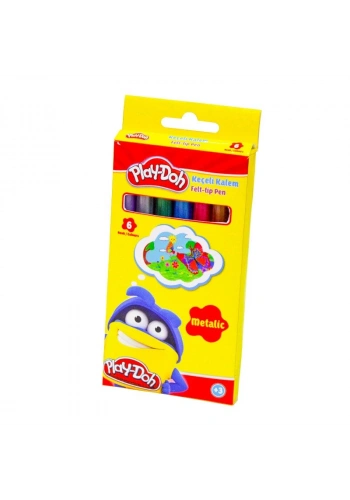 Play Doh 6 Renk Metalik Keçeli Kalem Seti Play-Ke016