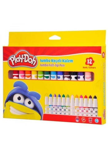 Play-Doh Keçeli Boya Kalemi Jumbo 12 Renk PLAY-KE010