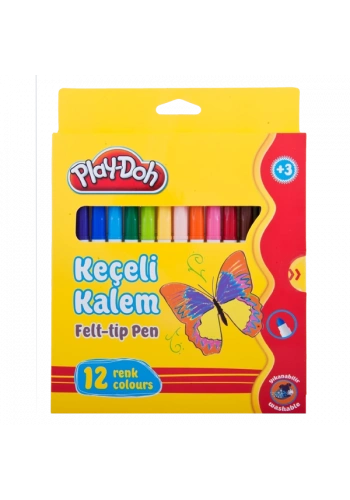 Play-Doh Keçeli Kalem Karton Kutu 5 MM 12 Renk PLAY-KE007