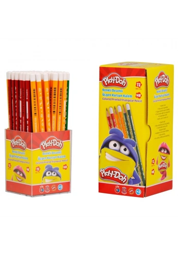 Play-Doh Kurşun Kalem Renkli Üçgen 72 Li Stand PLAY-KK006