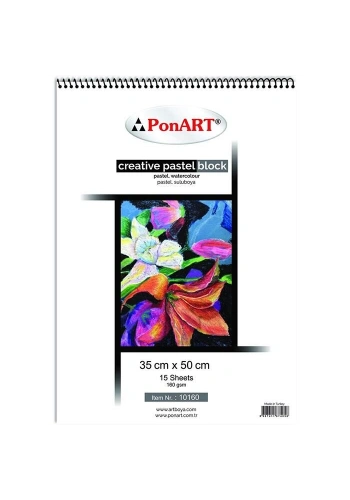Ponart Creative Pastel Block Pastel Boya Defteri 160 gr. 35x50 cm. Karışık Renkli 15 yaprak