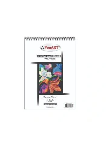 Ponart Creative Pastel Block Pastel Boya Defteri 160 gr. 25x35 cm. Karışık Renkli 15 yaprak