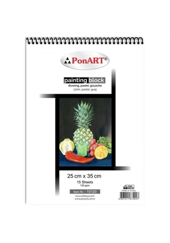Ponart Drawing & Painting Blok Resim Defteri 130 gr. 25x35 cm. 15 Yaprak PHM-10-120