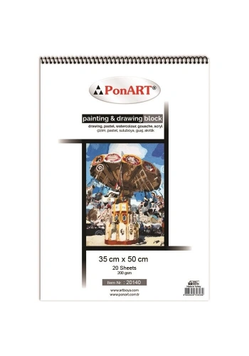Ponart Painting & Drawing Block Resim Defteri 35x50 cm. 20 Sayfa 20140