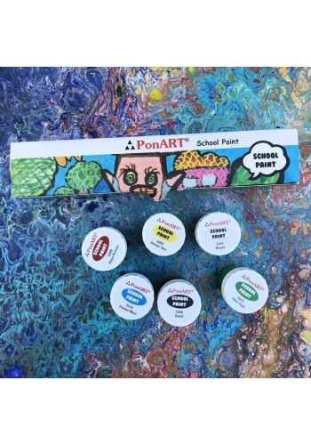 PonART School Paint Çok Amaçlı Okul Boyası Seti 6 Renk x 20 ml.