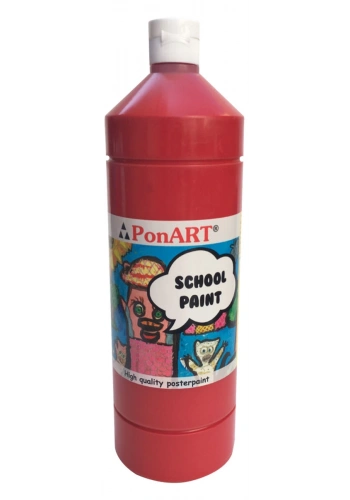 Ponart School Paint Tempera Boya 1000 ml. PSP-2208 K.KIRMIZI