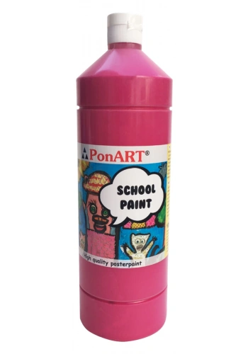 Ponart School Paint Tempera Boya 1000 ml. PSP-2238 SIKLAMEN