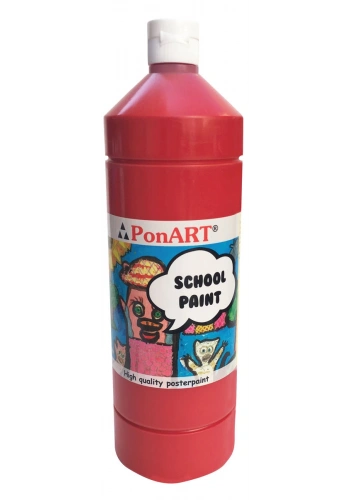 Ponart School Paint Tempera Boya 1000 ml. PSP-2207 A.KIRMIZI